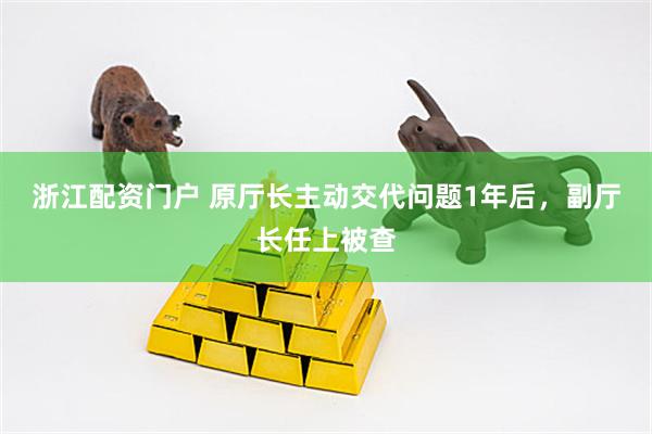 浙江配资门户 原厅长主动交代问题1年后，副厅长任上被查